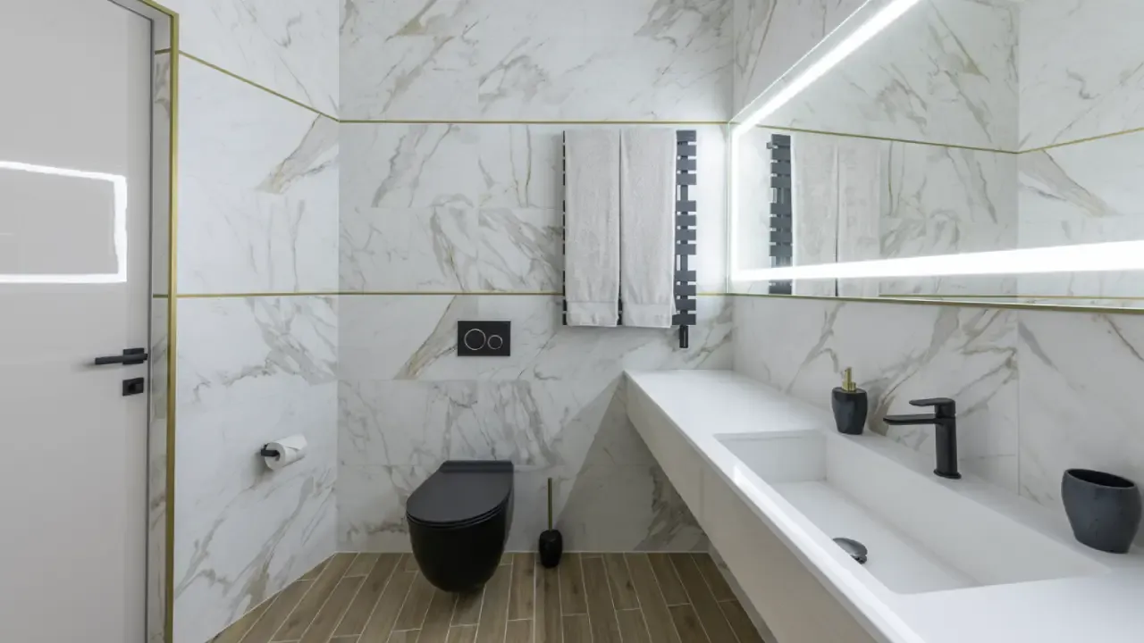bathroom with artificial light