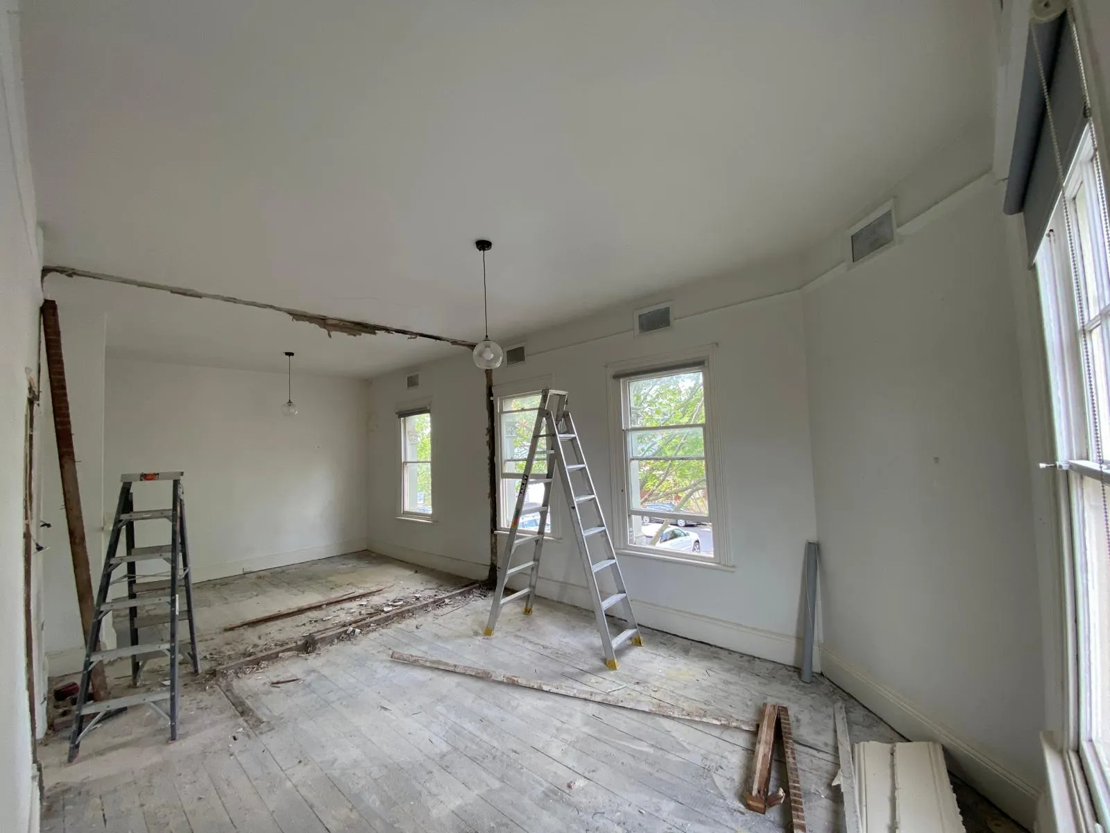 Structural wall removal in progress, Carlton