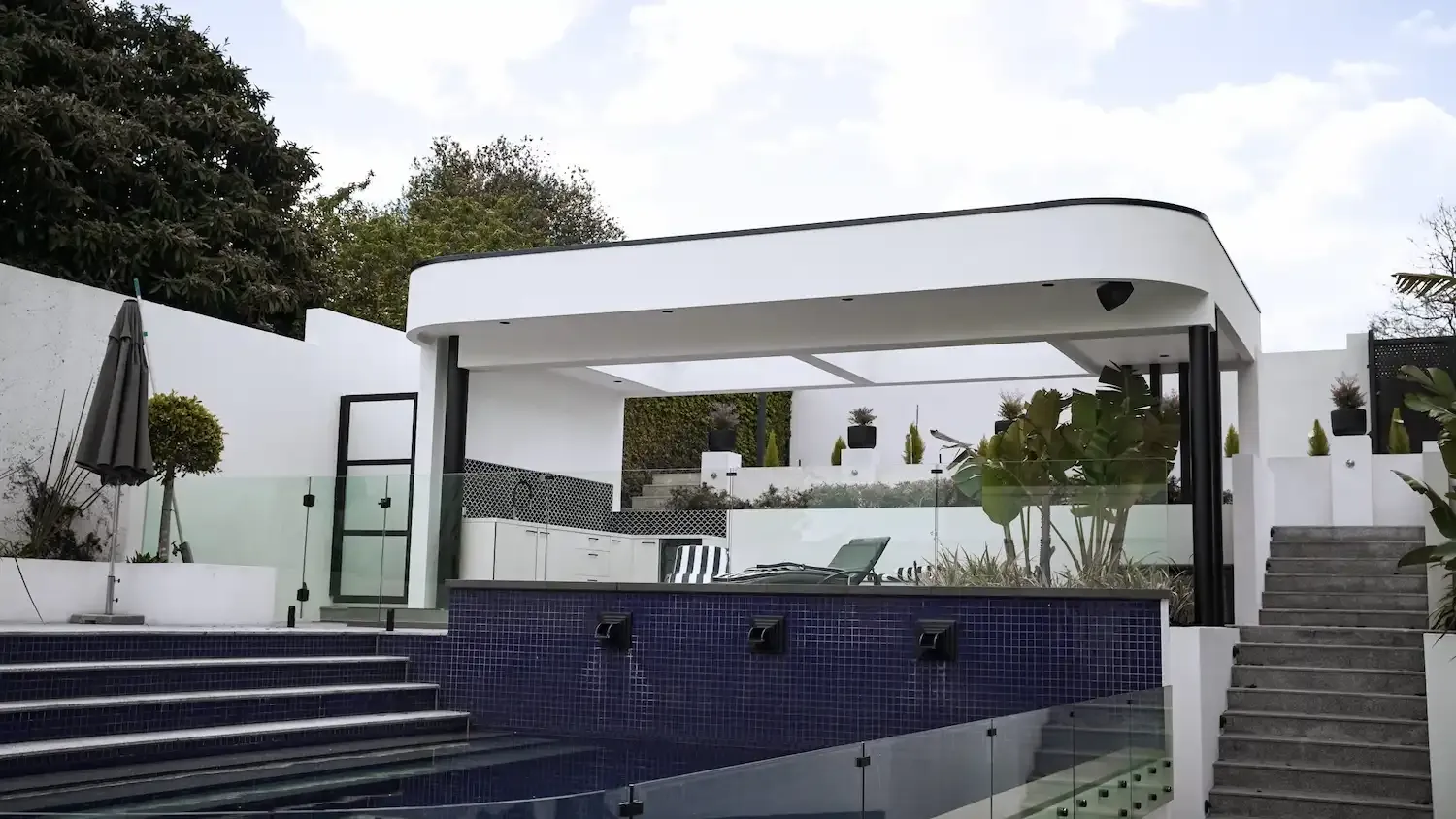 View of “Project Panella” pool house.