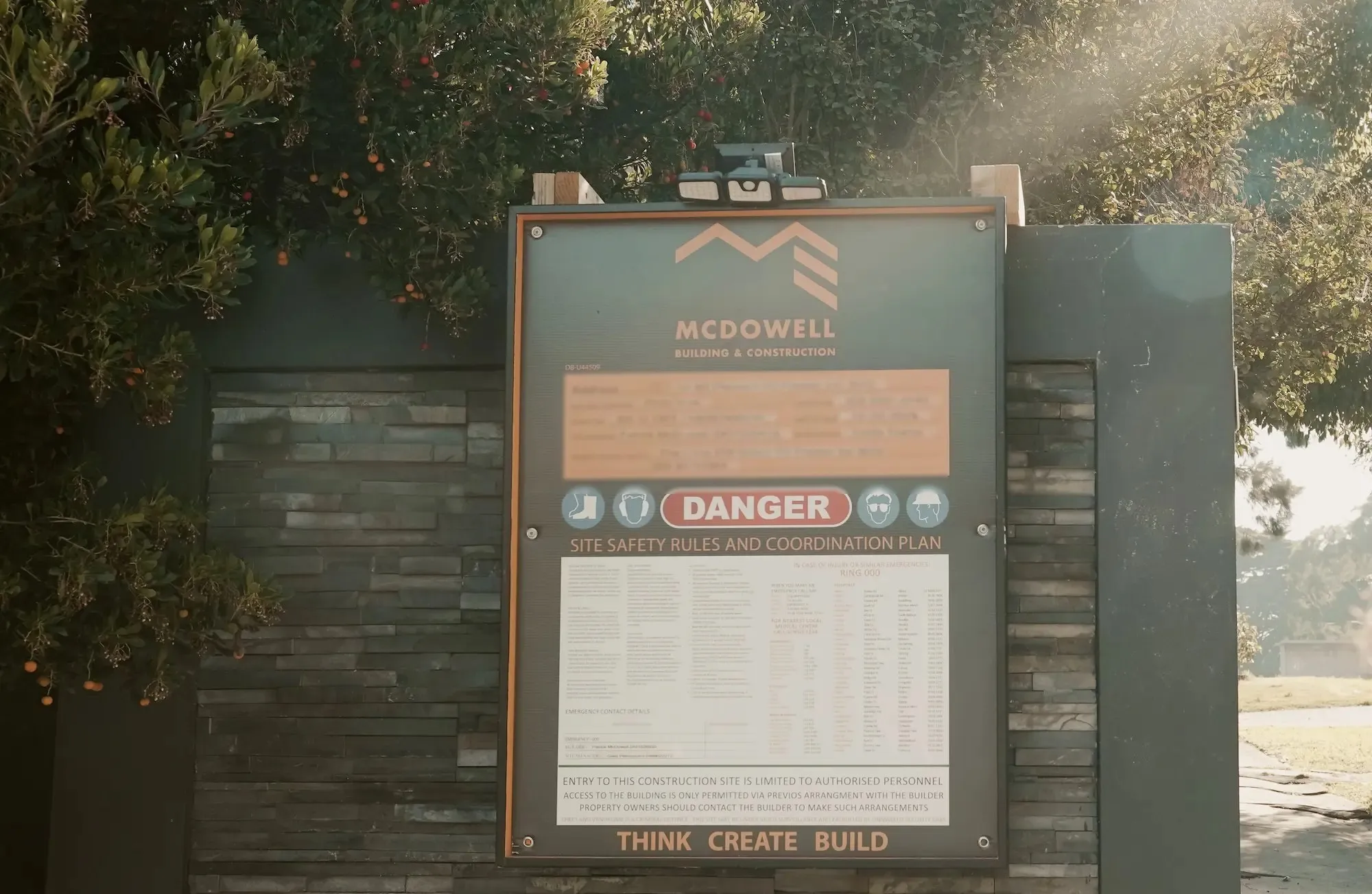 McDowell Building & Construction site signage